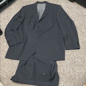 Hugo boss mohair wool Gray Pinstripe Suit Jacket & Trousers